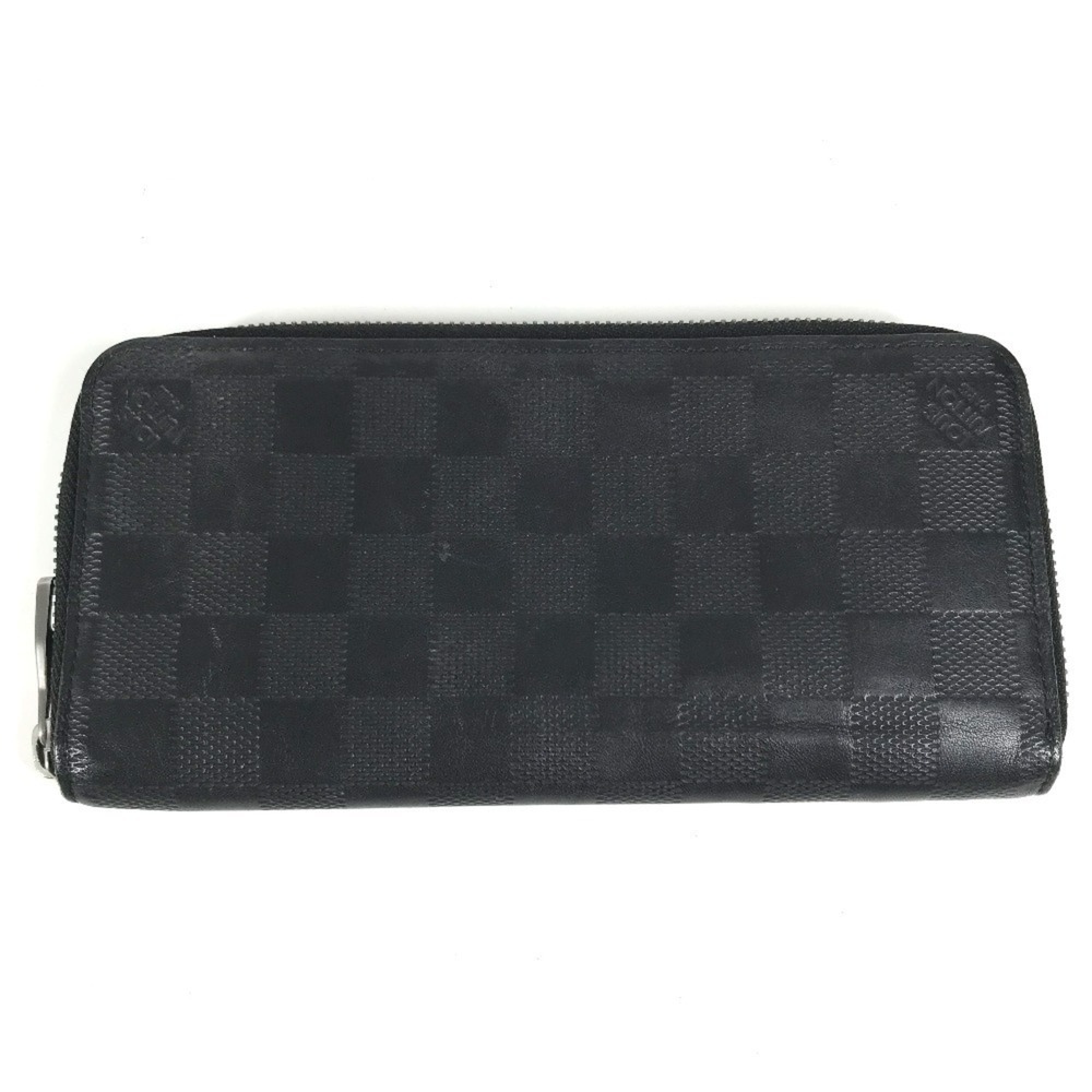 LOUIS VUITTON N63548 Damier Infini Zippy Wallet Vertical Long Leather Men's W...